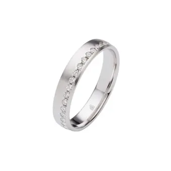 Silber 925 Verlobungsring mit Zirkonia und Mattierung