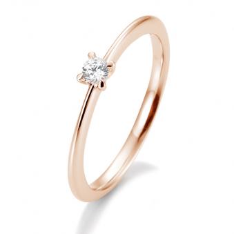 Aufnahme von einem Antragsring mit gewölbter Form aus Rotgold mit Diamanten