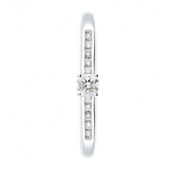 Besonderer Weissgold Antragsring mit vielen Diamanten 208099