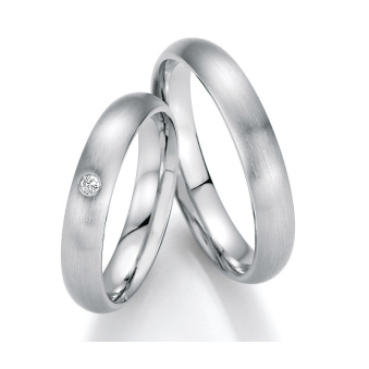 Eheringe Trauringe aus Weißgold mit Diamant Ruesch Collection Nowotny 02/31010-040