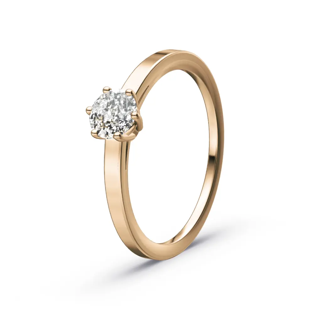 Roségold Antragsring mit 0,5 Karat Diamanten in 6 Krappen