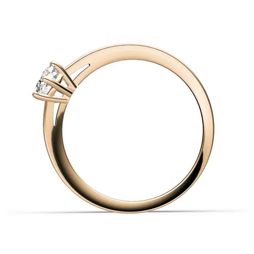Roségold Antragsring mit 0,5 Karat Diamanten in 6 Krappen in Seitenansicht