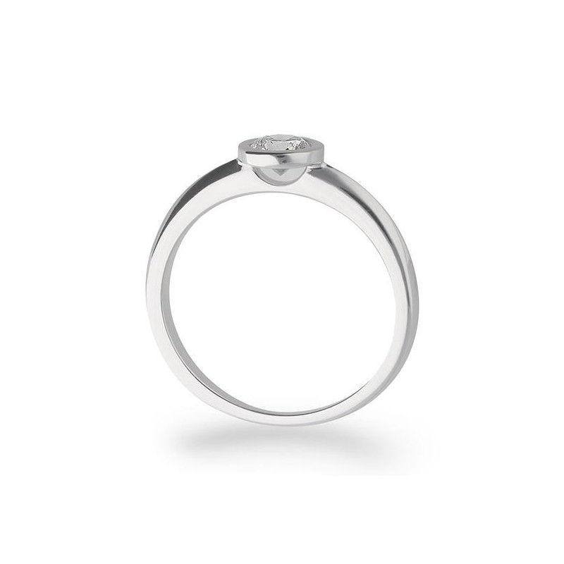 Weißgold Verlobungsring mit 0.4 Karat in Zargenfassung