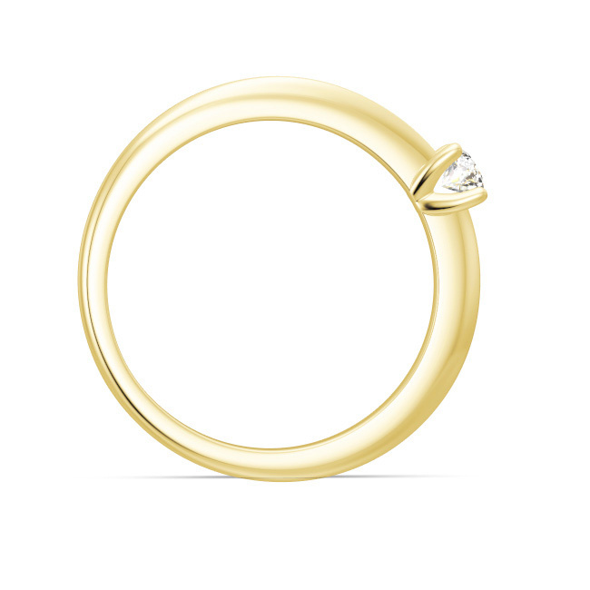 Aufnahme von einem Antragsring aus Gelbgold mit Diamanten 